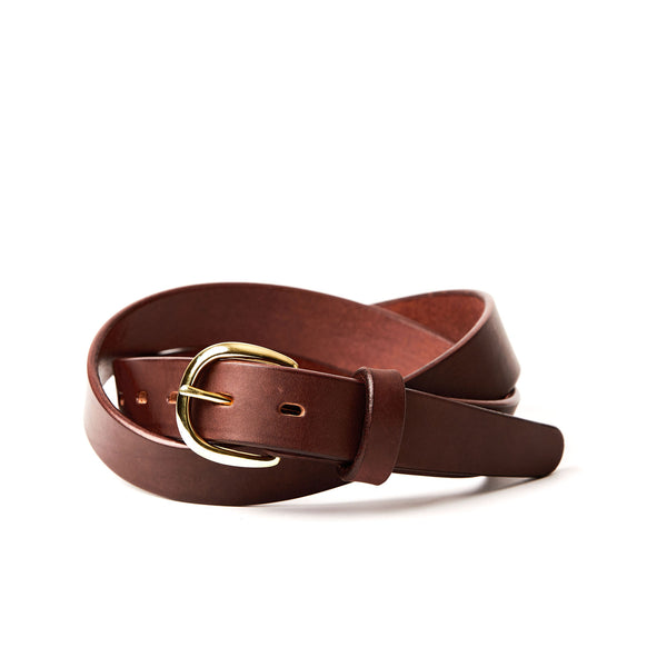 Load image into Gallery viewer, The Dress Belt/Round Buckle - Medium Brown 1 3/16" (30mm)