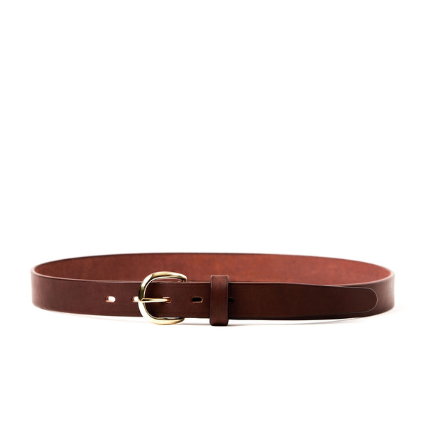 Load image into Gallery viewer, The Dress Belt/Round Buckle - Medium Brown 1 3/16" (30mm)