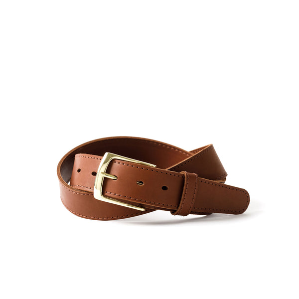 Load image into Gallery viewer, The Midtown Belt, (Stitched) Square Dress buckle - Woodlands Tan 1 3/8" (35mm)