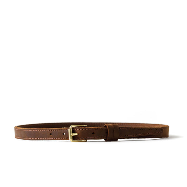 Load image into Gallery viewer, The Skinny Belt (Stitched) - Nubuc Brown 3/4" (20mm)