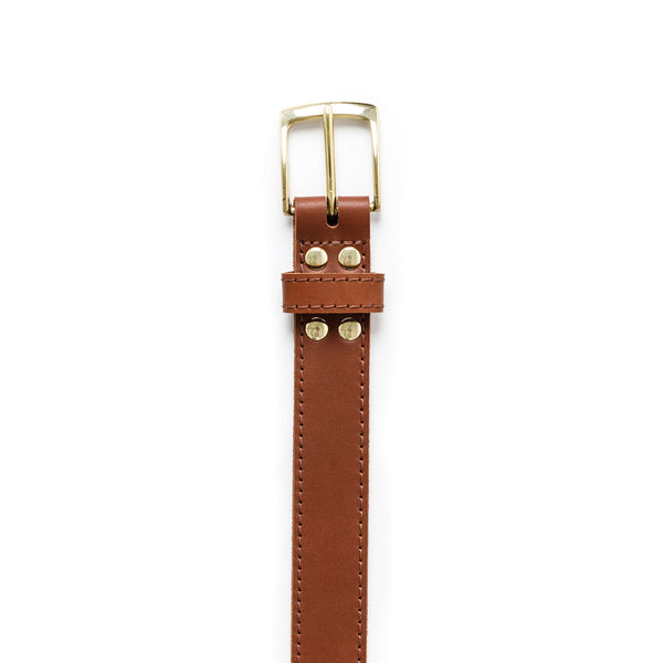 Load image into Gallery viewer, The Midtown Belt (Stitched) Square dress buckle Woodlands Tan 1 3/16" (30mm)