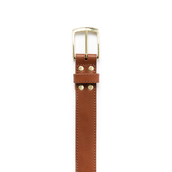 Load image into Gallery viewer, The Midtown Belt, (Stitched) Square Dress buckle - Woodlands Tan 1 3/8" (35mm)