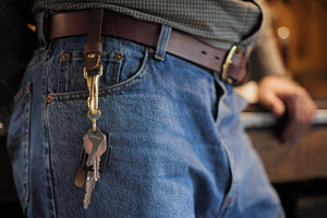 Key Fob in Napoleon Leather