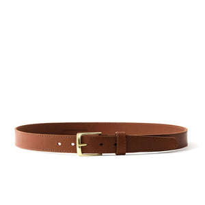 The Midtown Belt (Stitched) Square dress buckle Woodlands Tan 1 3/16" (30mm)