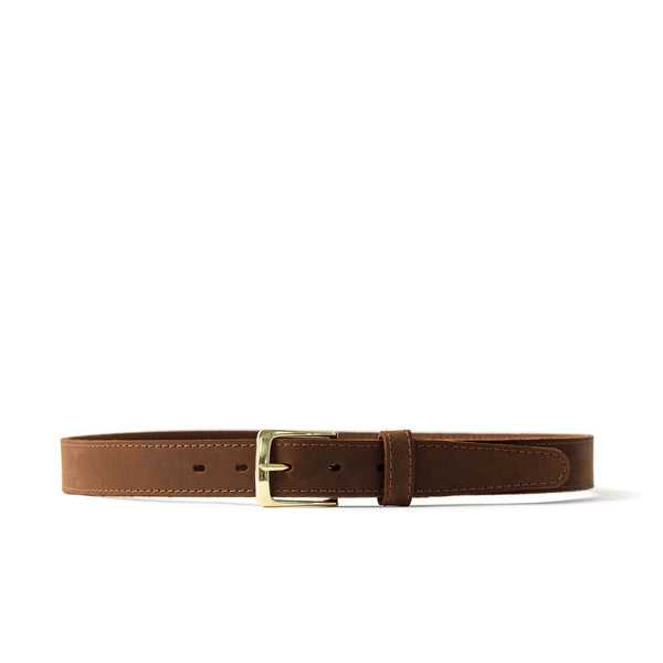 Load image into Gallery viewer, The Midtown Belt, (Stitched) Square Dress Buckle - Nubuc Brown 1 3/16&quot; (30mm)
