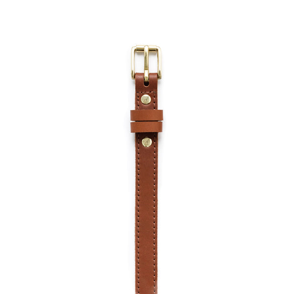 Load image into Gallery viewer, The Skinny Belt (Stitched) Woodlands Tan 3/4&quot; (20mm)
