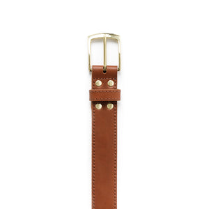The Midtown Belt, (Stitched) Square Dress buckle - Woodlands Tan 1 3/8" (35mm)