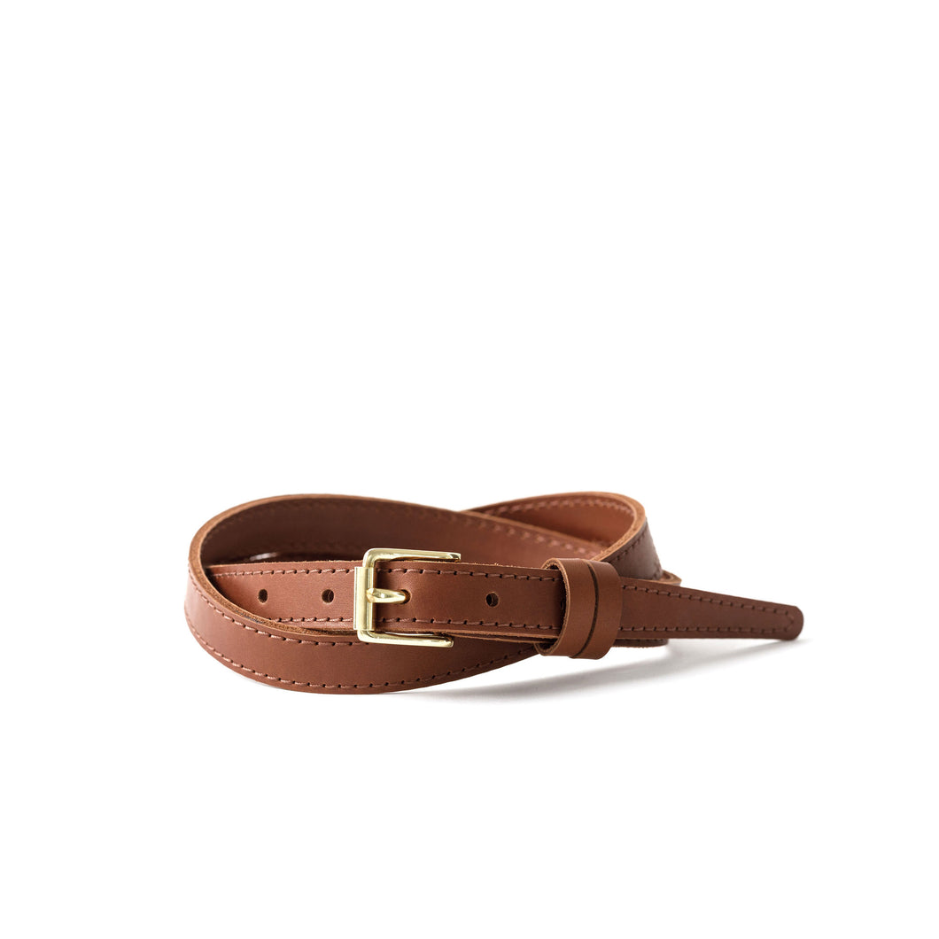The Skinny Belt (Stitched) Woodlands Tan 3/4